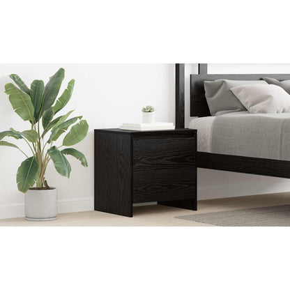 Bedside Cabinet Black Oak 45 x 34 x 44.5 cm Engineered Wood