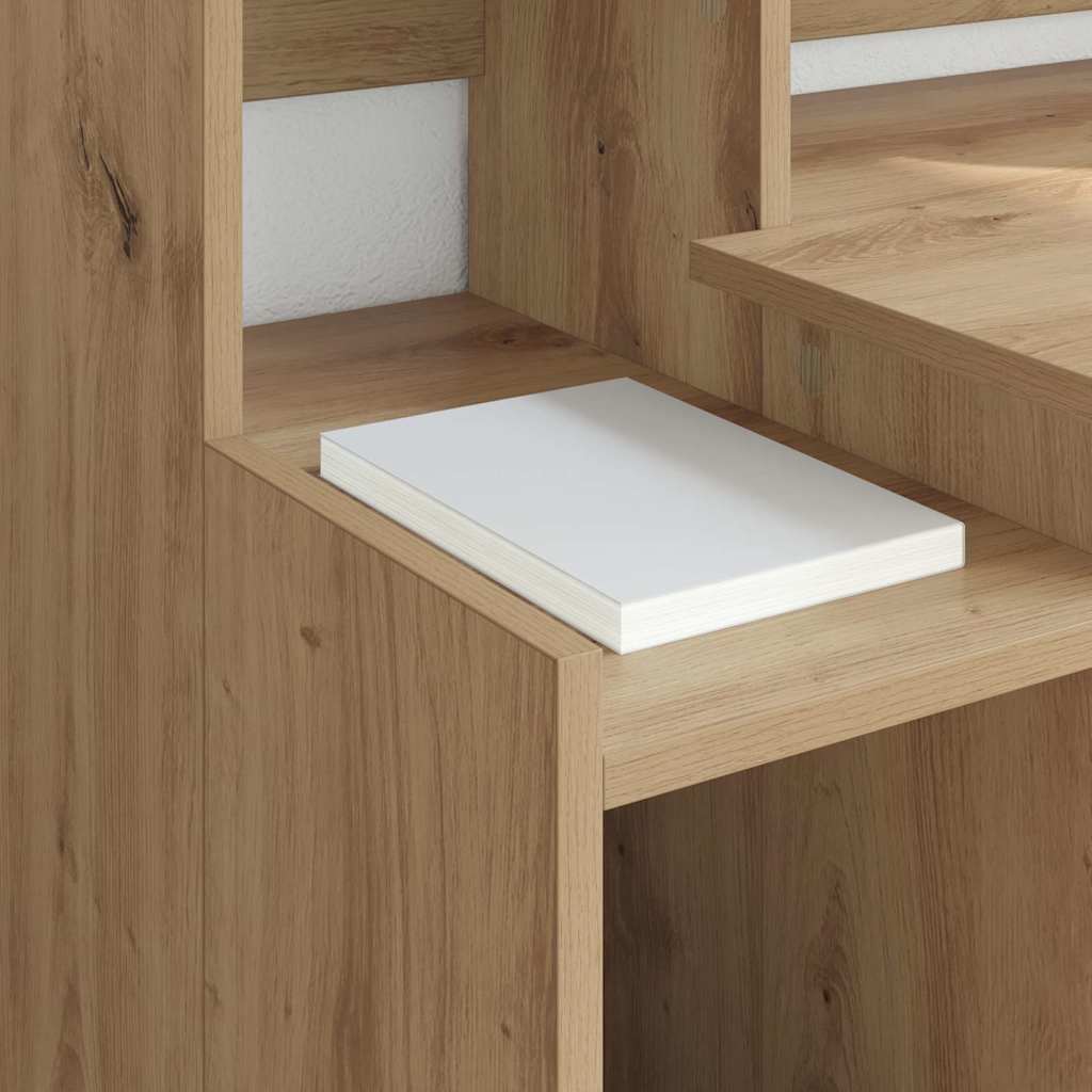 Desk with Shelf Artisan Oak 97 x 45 x 90 cm Engineered Wood