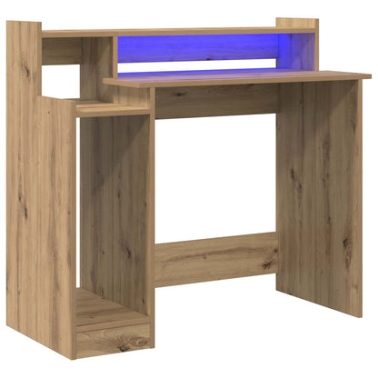 Desk with Shelf Artisan Oak 97 x 45 x 90 cm Engineered Wood