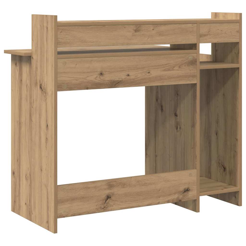 Desk with Shelf Artisan Oak 97 x 45 x 90 cm Engineered Wood