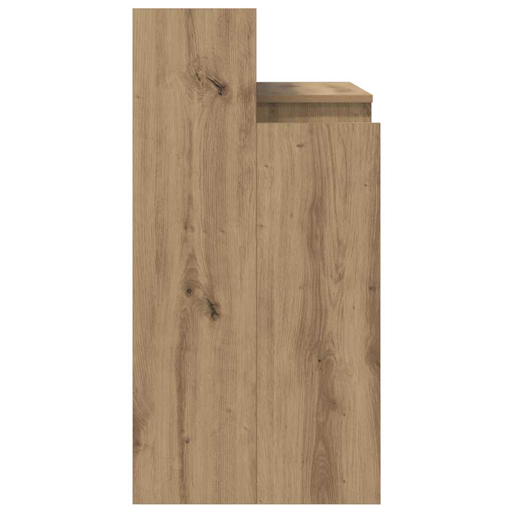 Desk with Shelf Artisan Oak 97 x 45 x 90 cm Engineered Wood