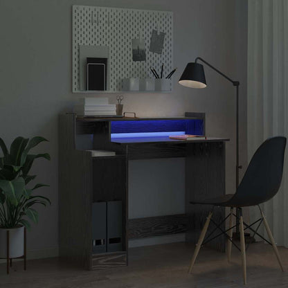 Desk with Shelf Black Oak 97 x 45 x 90 cm Engineered Wood