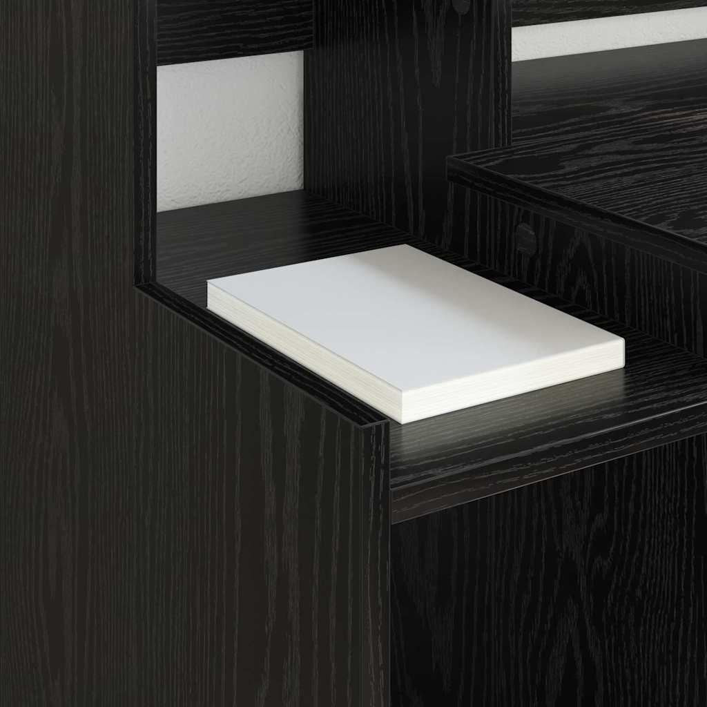 Desk with Shelf Black Oak 97 x 45 x 90 cm Engineered Wood
