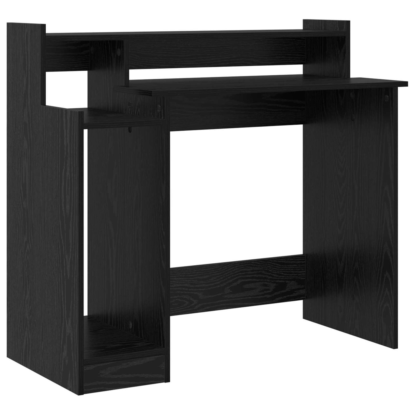 Desk with Shelf Black Oak 97 x 45 x 90 cm Engineered Wood