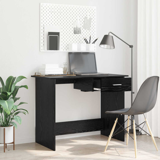 Desk Black Oak 100 x 50 x 76 cm Engineered Wood