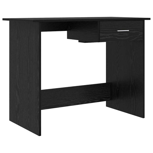Desk with Drawer Black Oak 100 x 50 x 76 cm Engineered Wood
