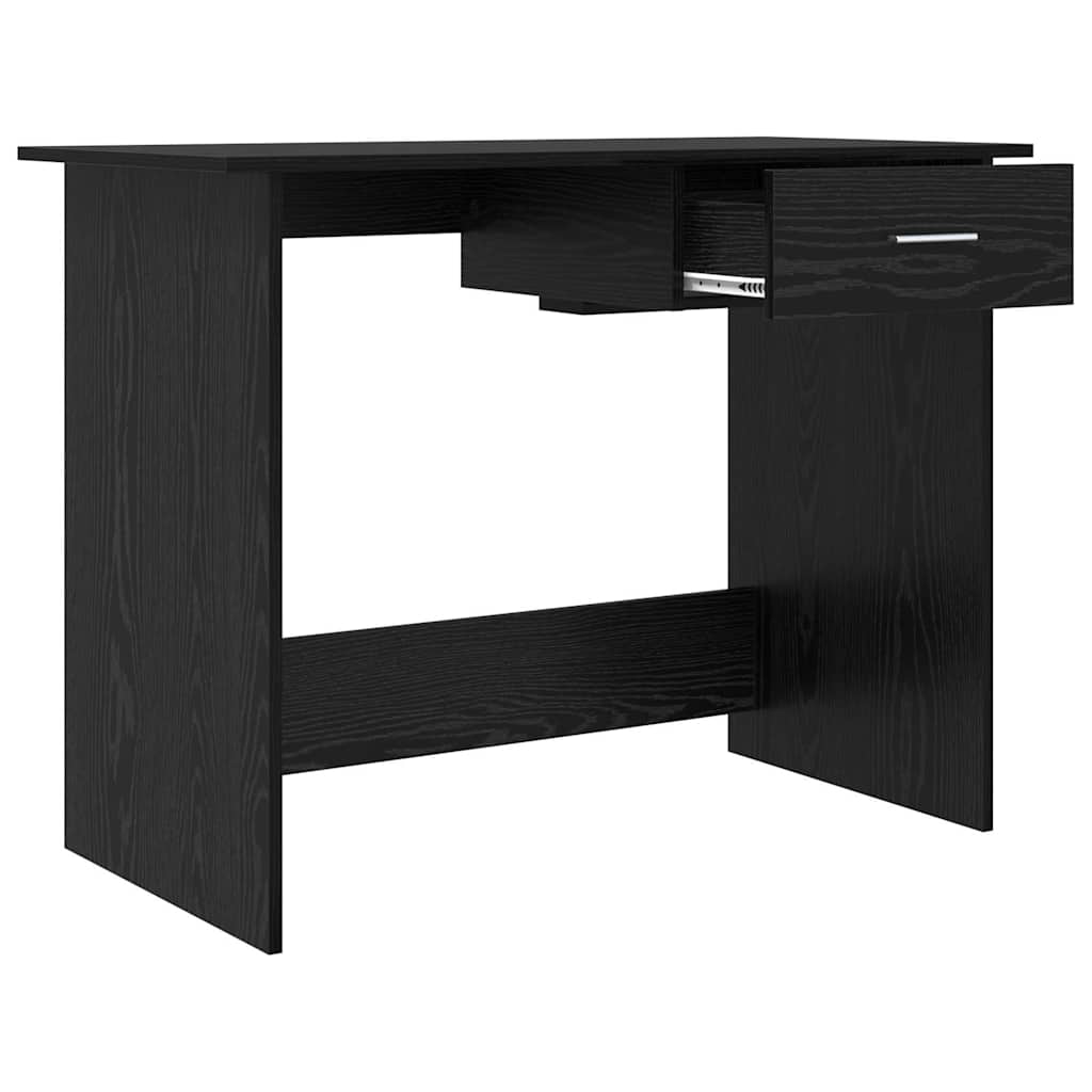 Desk with Drawer Black Oak 100 x 50 x 76 cm Engineered Wood