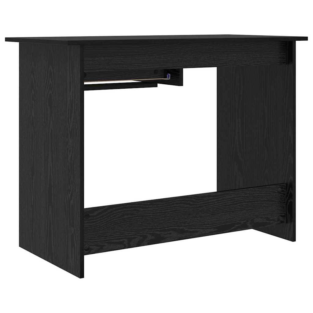 Desk with Drawer Black Oak 100 x 50 x 76 cm Engineered Wood