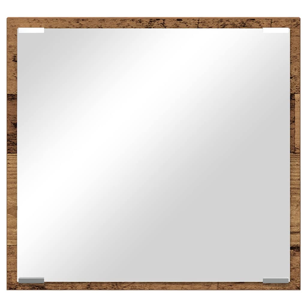 LED Bathroom Mirror Old Wood 40 x 37 x 8.5 cm Engineered Wood