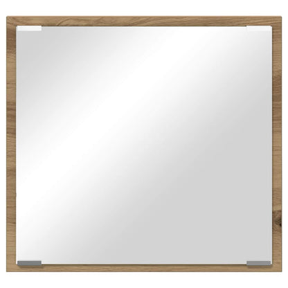 LED Bathroom Mirror Wall-mounted Artisan Oak 40 x 37 x 8.5 cm