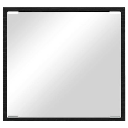 LED Bathroom Mirror Black Oak 40 x 37 x 8.5 cm Engineered Wood
