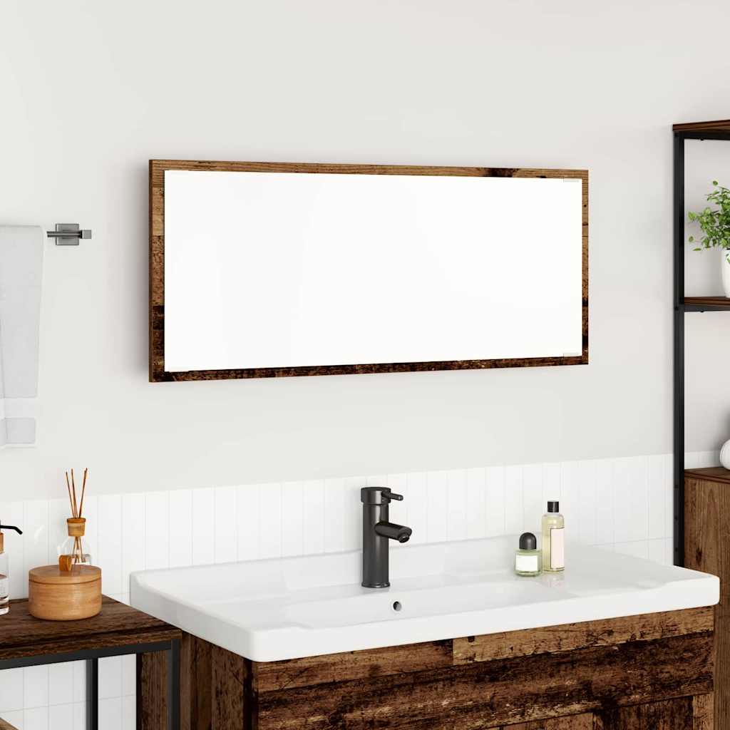 Mirror Wall-mounted Old Wood 90 x 8.5 x 37 cm Engineered Wood