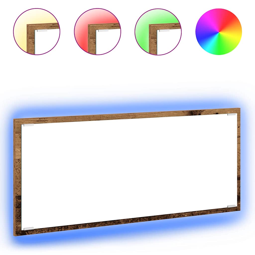 Mirror Wall-mounted Old Wood 90 x 8.5 x 37 cm Engineered Wood