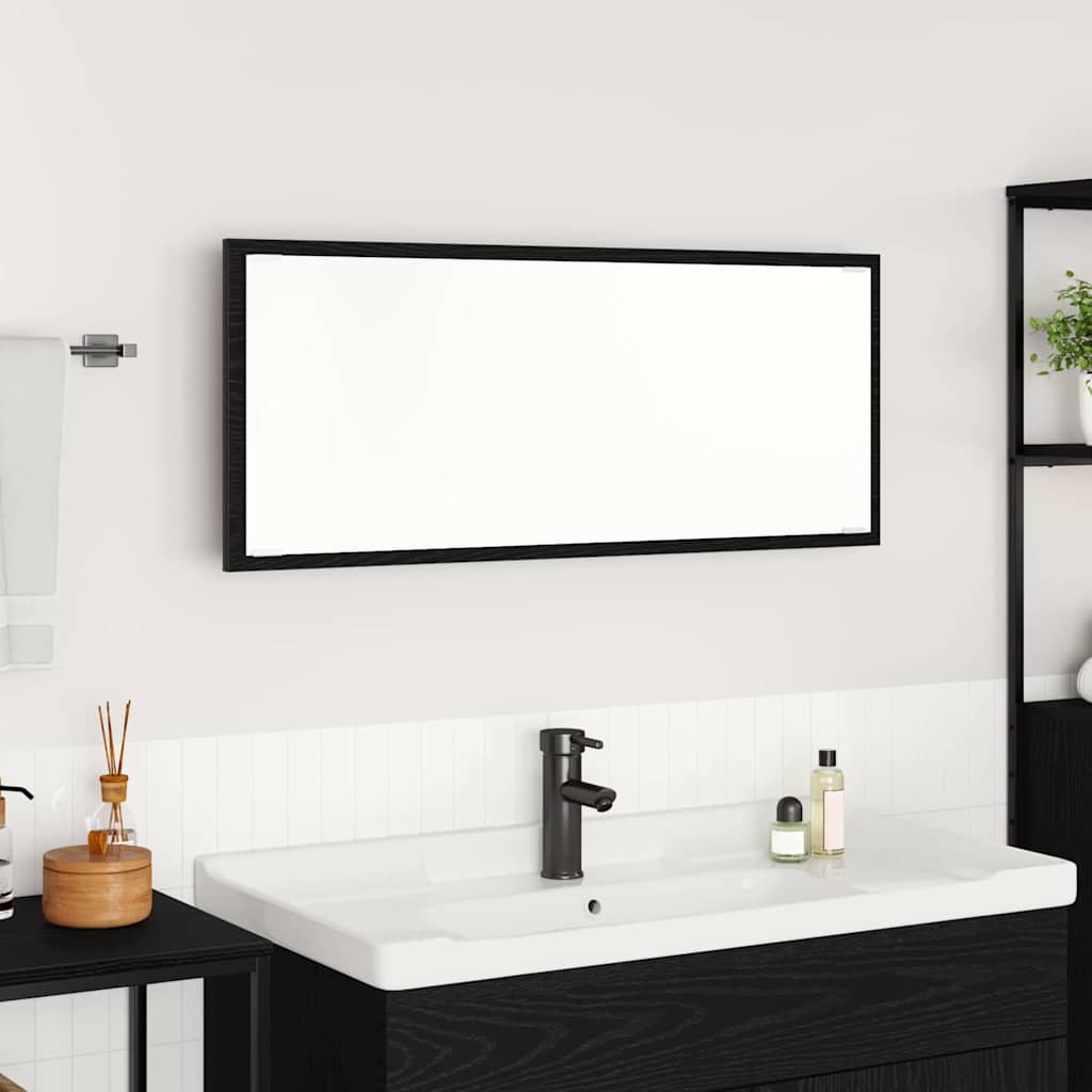 Mirror Wall-mounted Black Oak 90 x 8.5 x 37 cm Engineered Wood
