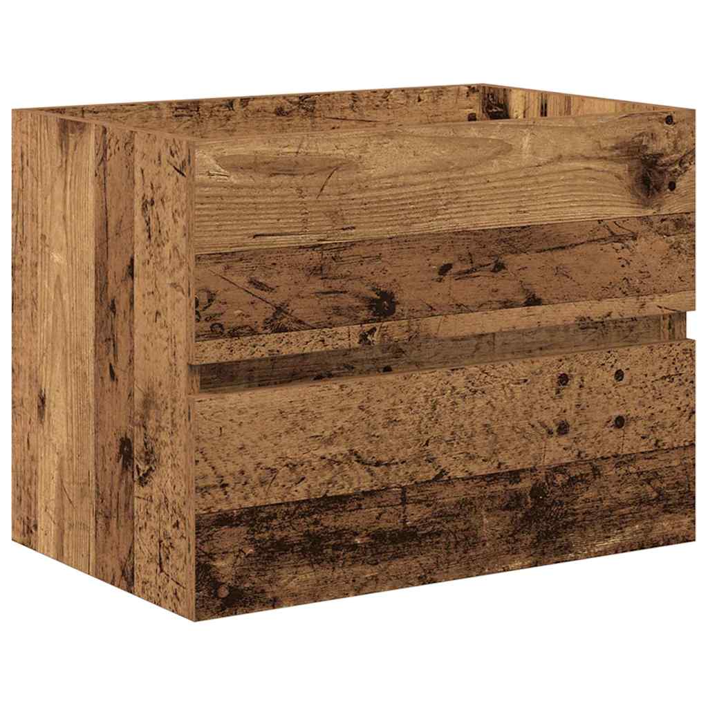 Bathroom Furniture Set 2 pcs Old Wood Engineered Wood and Metal