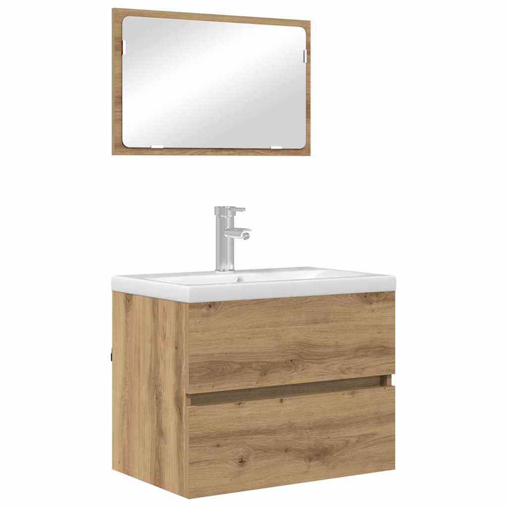 Bathroom Furniture Set with Drawer 2 pcs Artisan Oak