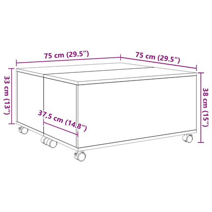 Coffee Table Artisan Oak 75 x 75 x 38 cm Engineered Wood