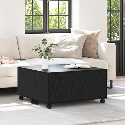 Coffee Table Black Oak 75 x 75 x 38 cm Engineered Wood