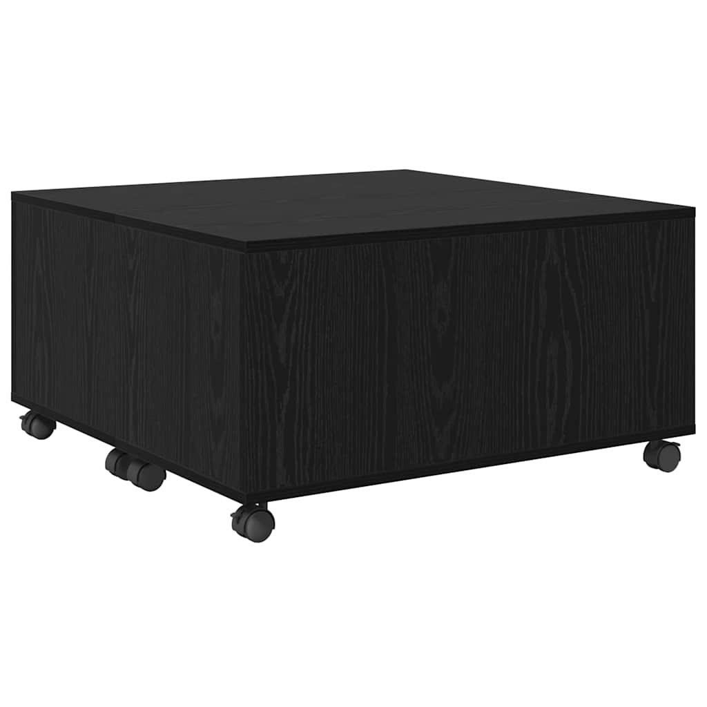 Coffee Table Black Oak 75 x 75 x 38 cm Engineered Wood