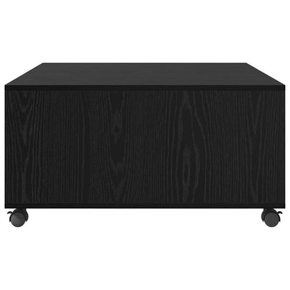 Coffee Table Black Oak 75 x 75 x 38 cm Engineered Wood