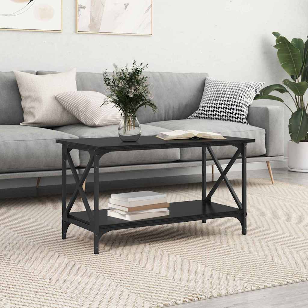 Coffee Table Black oak 80 x 45 x 45.5 cm Engineered wood