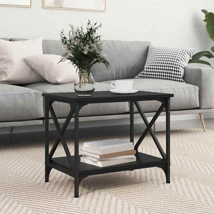 Side Table Black Oak 55 x 38 x 45 cm Engineered Wood