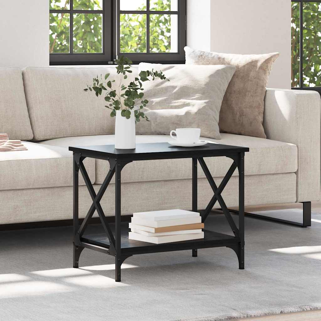 Side Table Black Oak 55 x 38 x 45 cm Engineered Wood