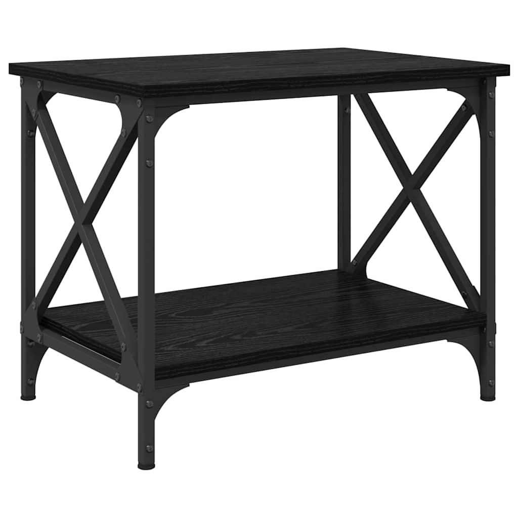 Side Table Black Oak 55 x 38 x 45 cm Engineered Wood