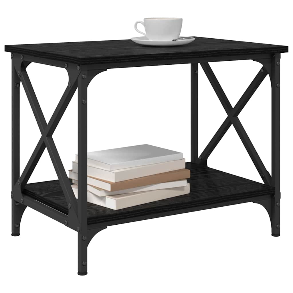 Side Table Black Oak 55 x 38 x 45 cm Engineered Wood