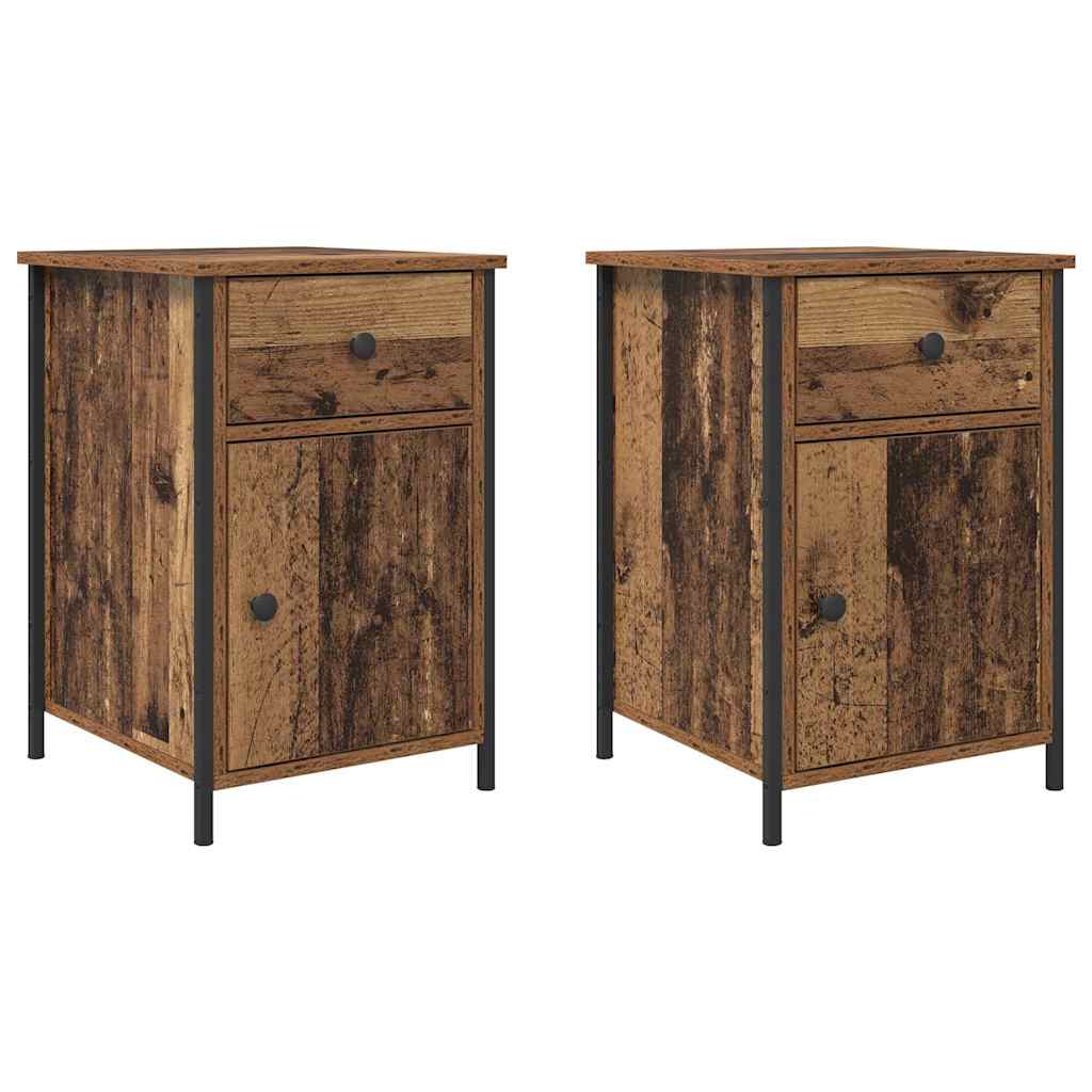 Bedside Cabinet 2 pcs Old Wood 40 x 42 x 60 cm Engineered Wood