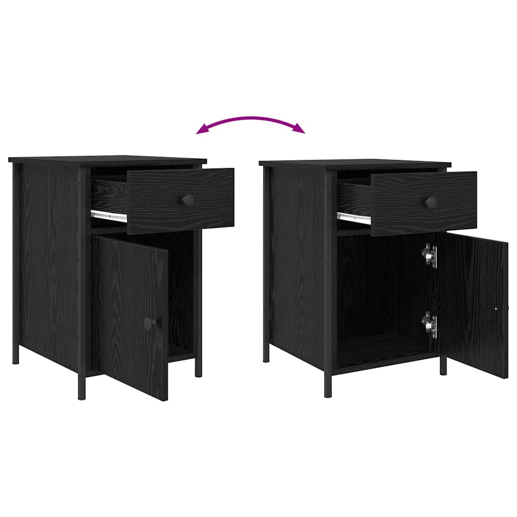 Bedside Cabinet Black Oak 40 x 42 x 60 cm Engineered Wood