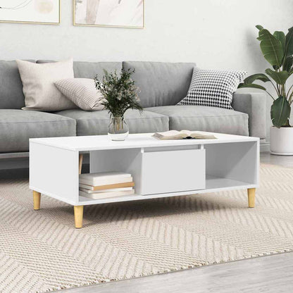Coffee Table White 102 x 55 x 35 cm Engineered Wood