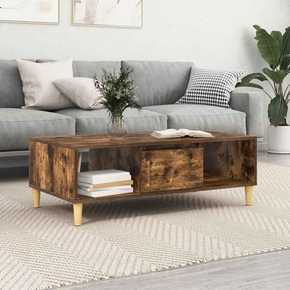Coffee Table Smoked Oak 102 x 55 x 35 cm Engineered Wood