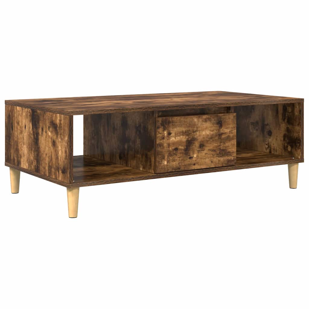 Coffee Table Smoked Oak 102 x 55 x 35 cm Engineered Wood