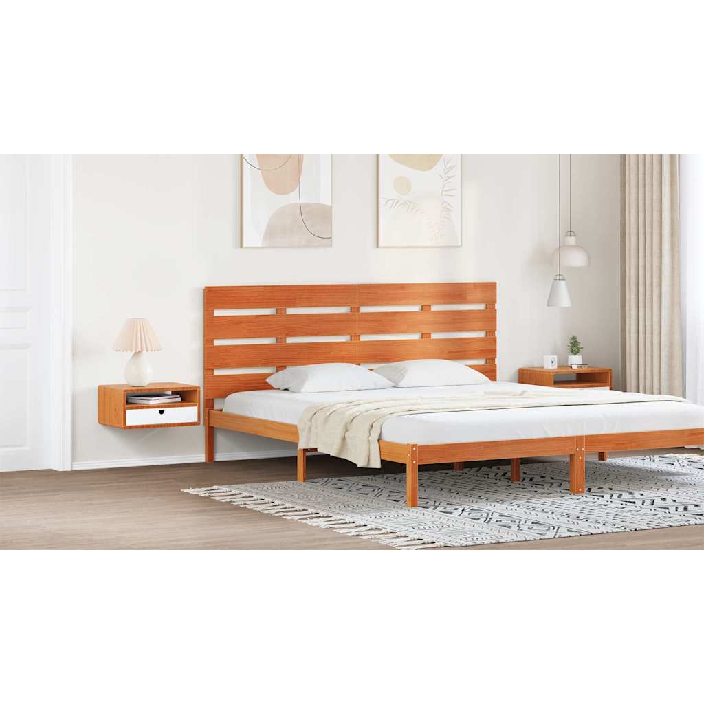 Headboard Wax Brown 200.5 x 3 x 80 cm Solid Pine Wood