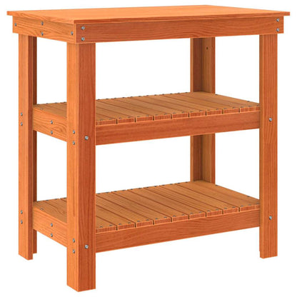 Work Bench Wax Brown 78.5 x 50 x 80 cm Solid Pine Wood