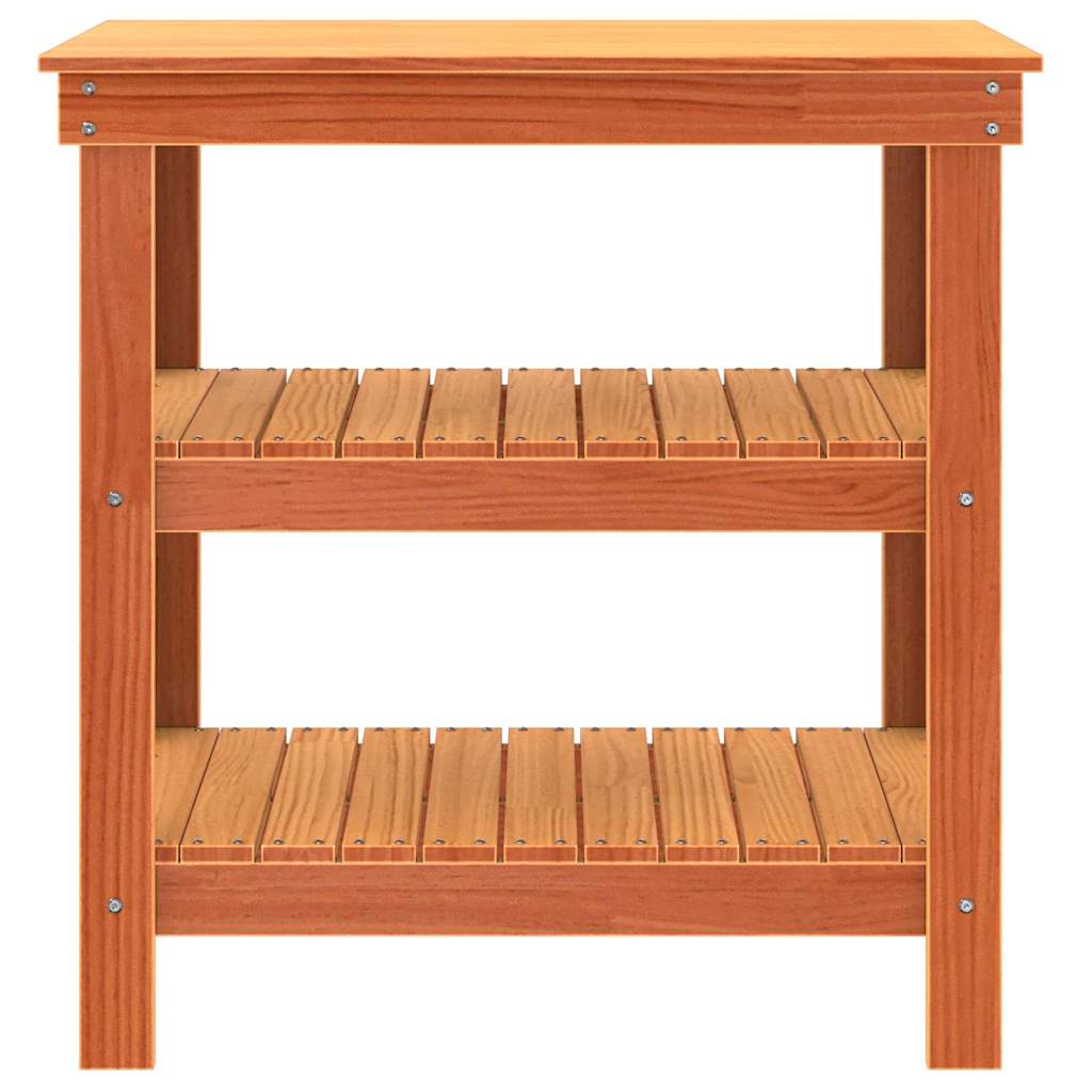 Work Bench Wax Brown 78.5 x 50 x 80 cm Solid Pine Wood