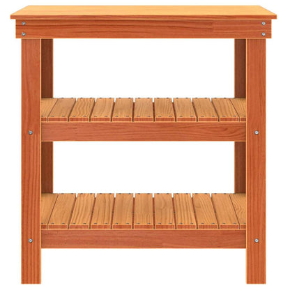 Work Bench Wax Brown 78.5 x 50 x 80 cm Solid Pine Wood