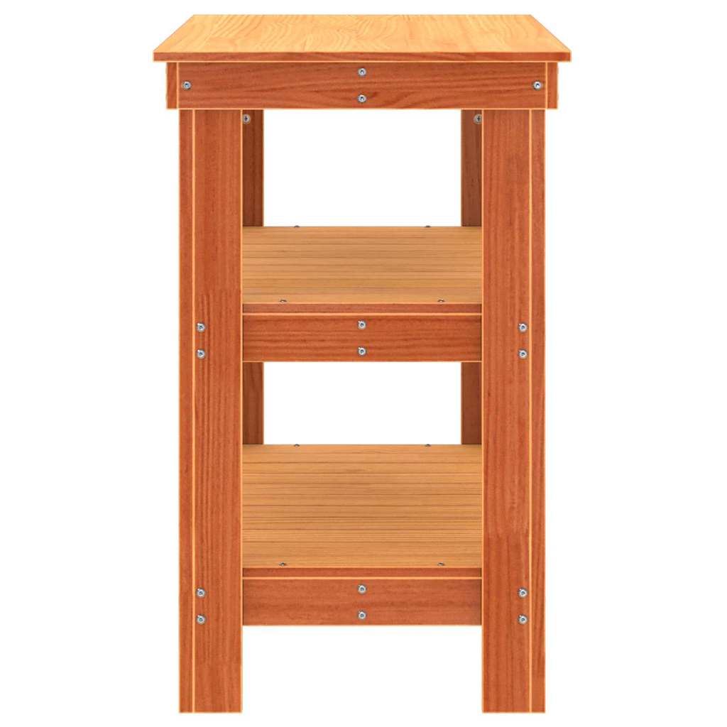Work Bench Wax Brown 78.5 x 50 x 80 cm Solid Pine Wood