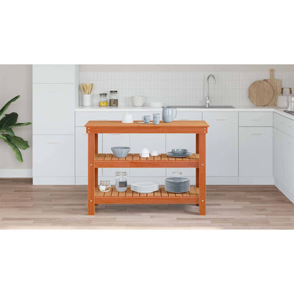Work Bench Wax brown 110.5 x 50 x 80 cm Solid pine wood