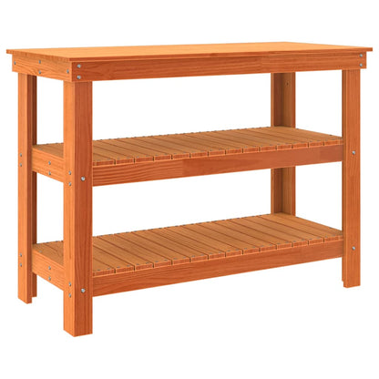 Work Bench Wax brown 110.5 x 50 x 80 cm Solid pine wood