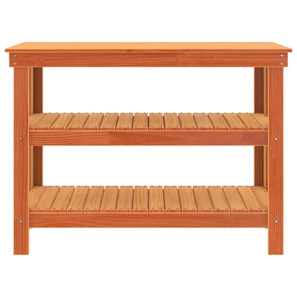 Work Bench Wax brown 110.5 x 50 x 80 cm Solid pine wood