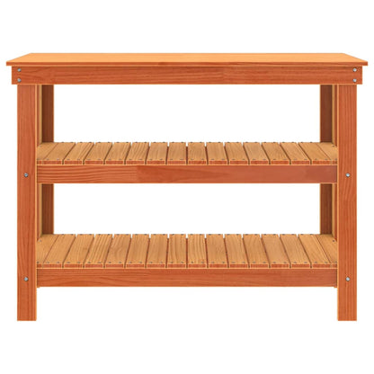 Work Bench Wax brown 110.5 x 50 x 80 cm Solid pine wood