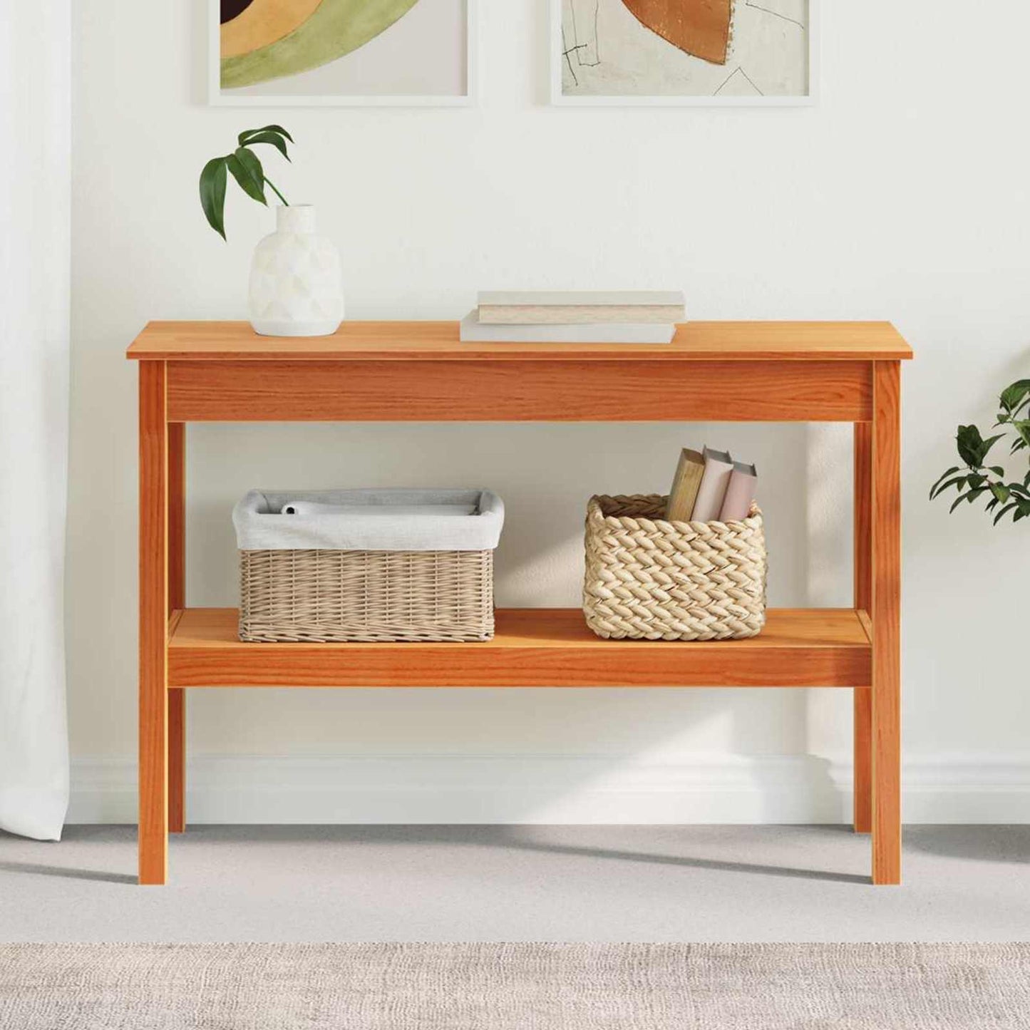 Console Table Wax brown 110 x 40 x 75 cm Solid pine wood