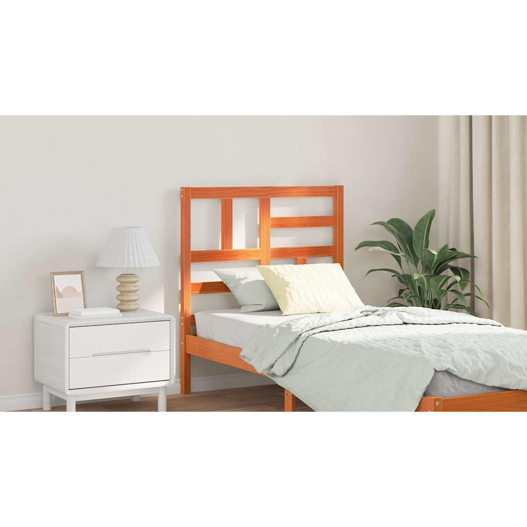 Bed Headboard Wax Brown 80.5 x 4 x 104 cm Solid Pine Wood