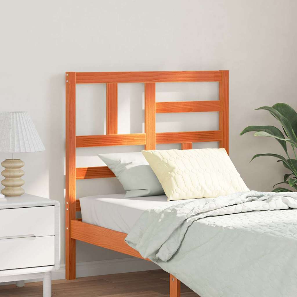 Bed Headboard Wax Brown 105.5 x 4 x 104 cm Solid Pine Wood
