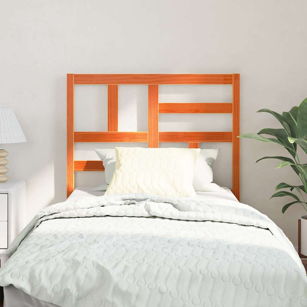 Bed Headboard Wax Brown 105.5 x 4 x 104 cm Solid Pine Wood