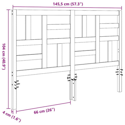 Bed Headboard Wax Brown 145.5 x 4 x 104 cm Solid Pine Wood