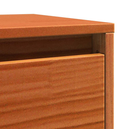 Wall Cabinet Wax Brown 100 x 30 x 35 cm Solid Pine Wood