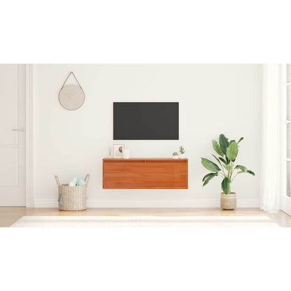 Wall Cabinet Wax Brown 100 x 30 x 35 cm Solid Pine Wood